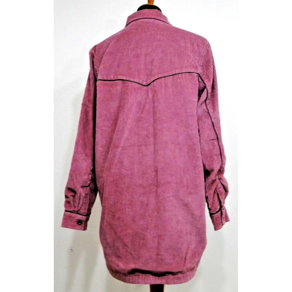 Ariat Women's On The Run Corduroy Shacket‎ Rose Pink Shirt Jacket Size M